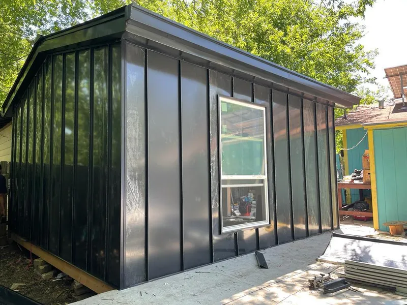 Black standing seam metal wall panels for Metal Roof Installation in DuPont