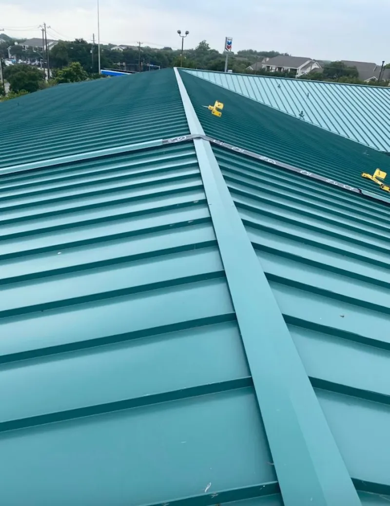 Green commercial metal roof ridge and valley for Metal Roof Repair in DuPont